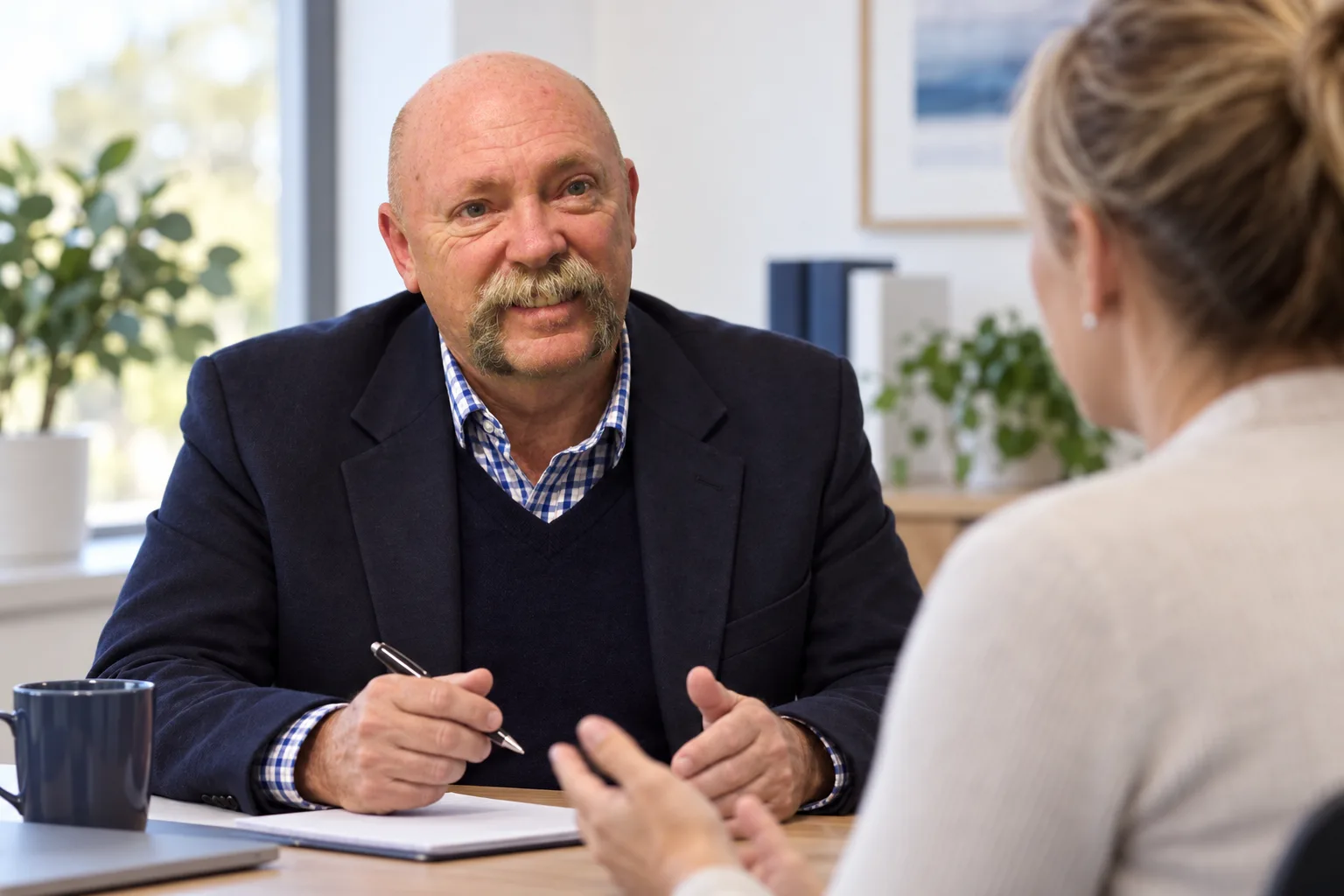 Garry Angus in a calm tax consultation with an Australian client