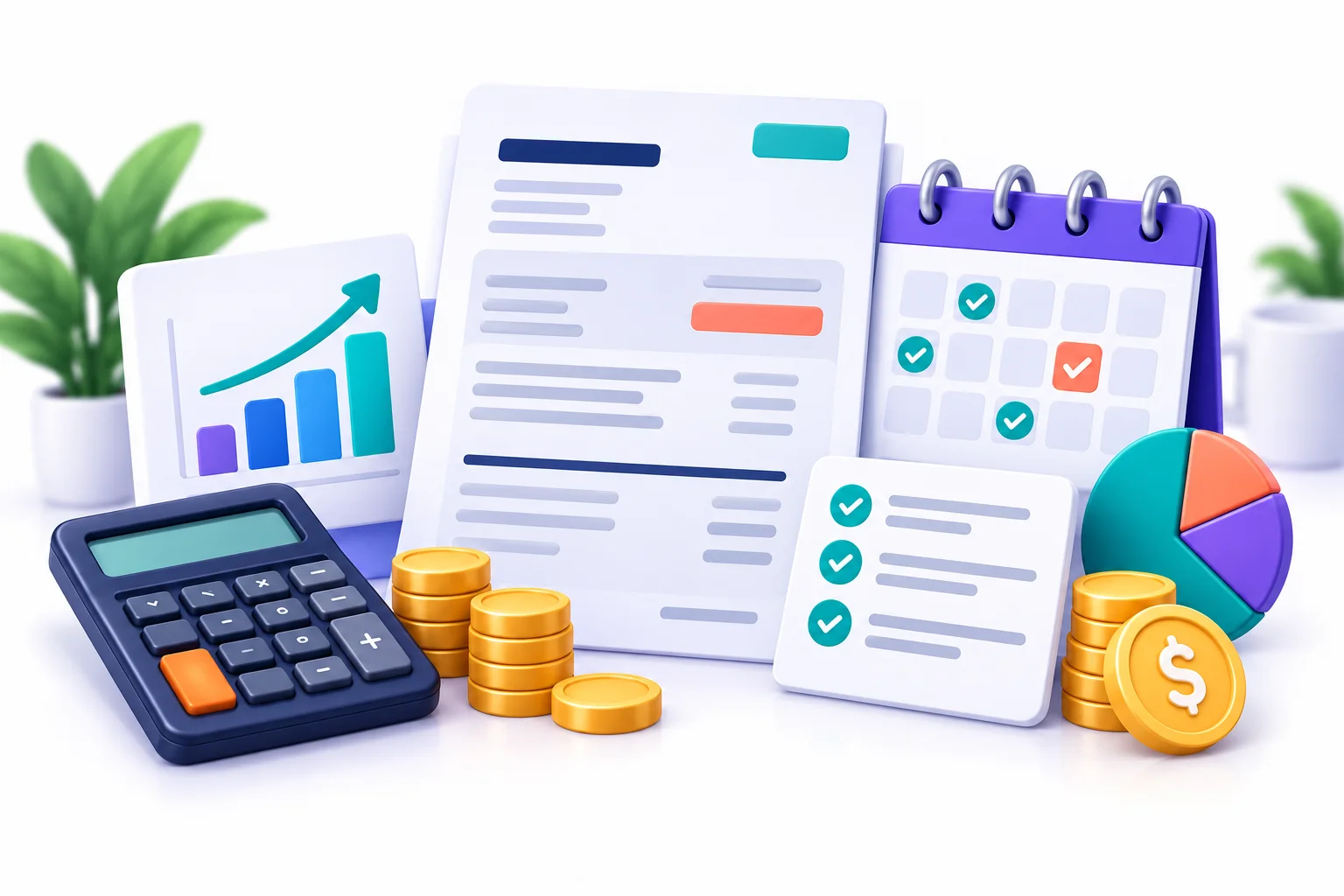 Tax statement, repayment calendar and cash-flow figures representing ATO tax debt help